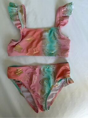 Toddler girl Mermaid Shell Two-Piece Swim Set size 3T
